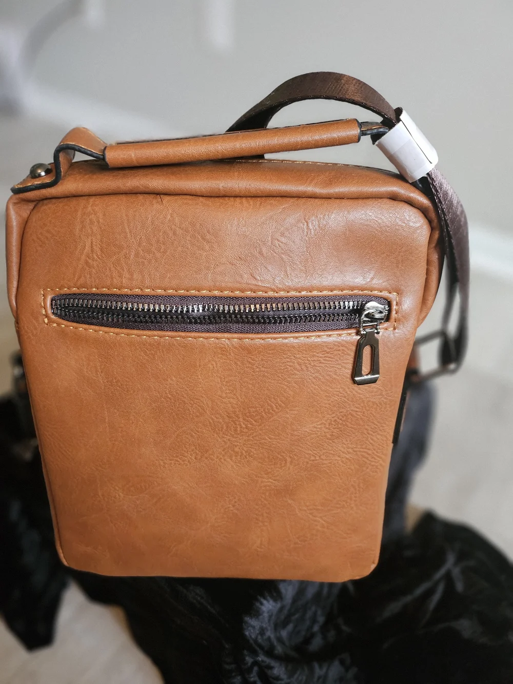 Weixier Men’s Vintage Series Universal Dark Caramel Crossbody Messenger Bag